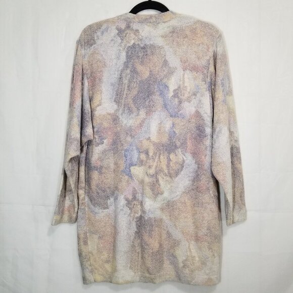 Gabriella T knit cardigan cherubs pattern sz M silk blend - Picture 2 of 7